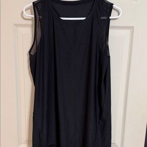 Reebok Black Sleeveless Mesh-Detail Women's Tank Top